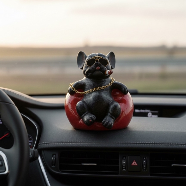 the boss dog dashboard figurine