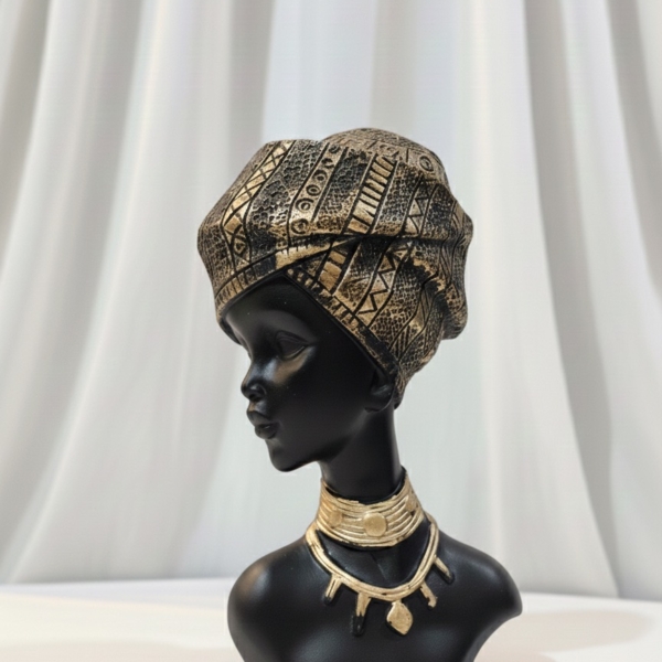 golden headwrap serenity bust sculpture