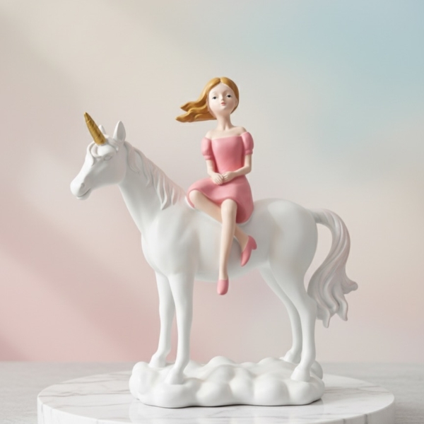 fairy princess on unicorn decorative figurine