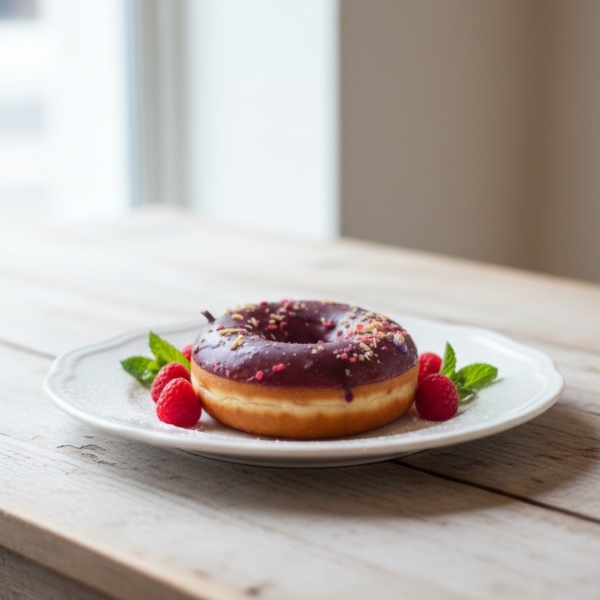 deep red glazed donut wax candle