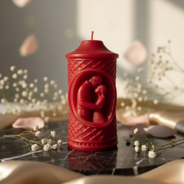 finely crafted romantic couple figure wax