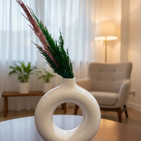 charming donut shape ceramic vase