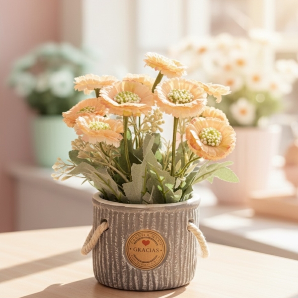 charming faux daisies sunny pot